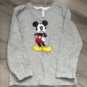 Janie and Jack Gray Mickey Mouse Long Sleeve Tee- Size 5